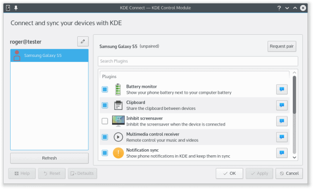 KDE Connect, unpaired