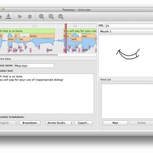 Papagayo allows you to synchronize speech with your characters' mouths.