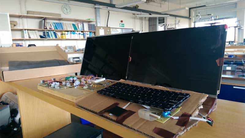 An early prototype of the Pi-top.