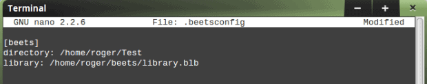 Beets config file, old format
