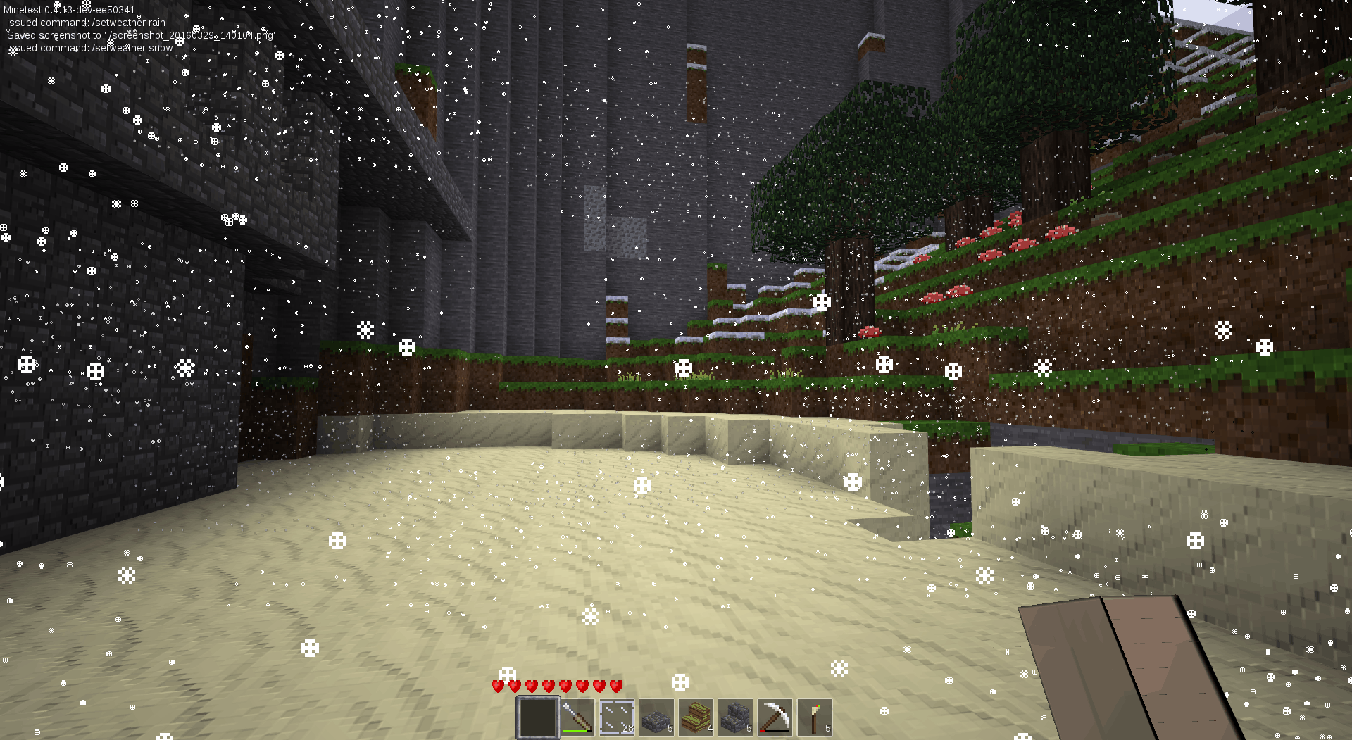 Make it snow with the weather mod.