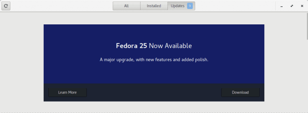 Gnome Software, upgrade prompt