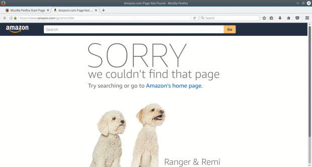 404 page, Amazon