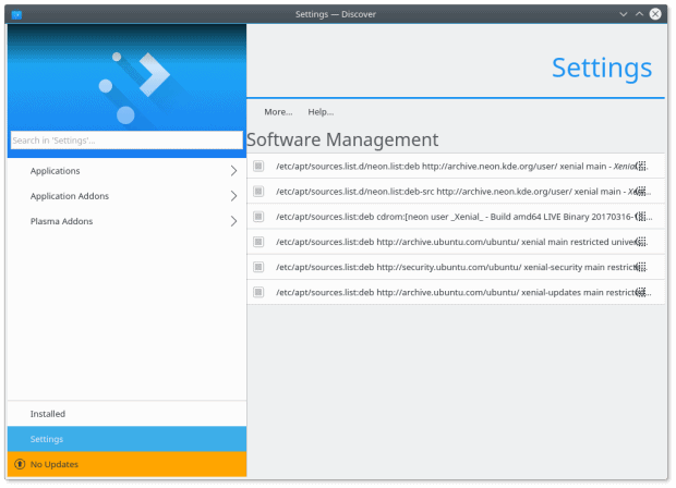 Settings, sources, visual bugs