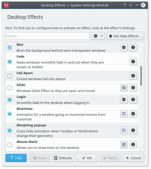 List of desktop effects