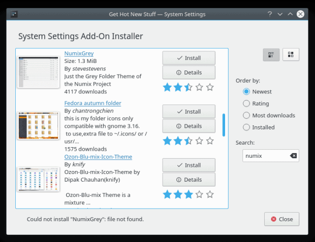 Plasma, missing theme