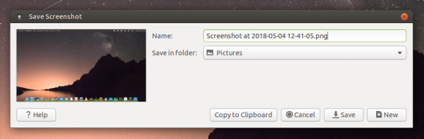 Screenshot tool, New button