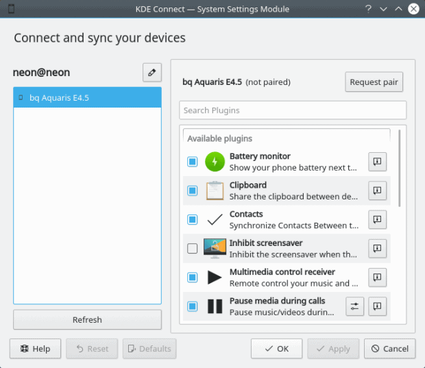 KDE Connect, paired