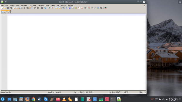 Notepad++ running