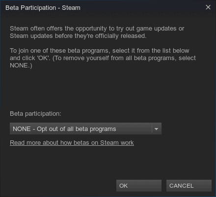 How to enable the Steam beta client