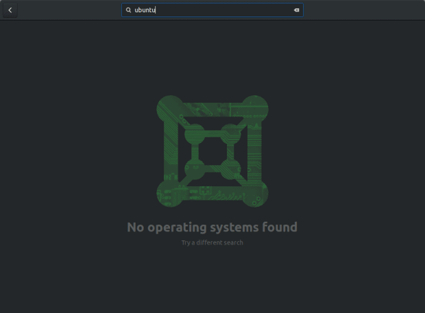 Search for Ubuntu, broken